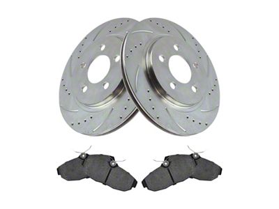 Semi-Metallic Performance Brake Rotor and Pad Kit; Rear (05-14 Mustang, Excluding GT500)