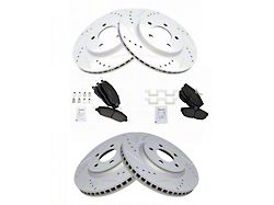 Semi-Metallic Performance Brake Rotor and Pad Kit; Front and Rear (05-10 Mustang GT; 11-14 Mustang V6)