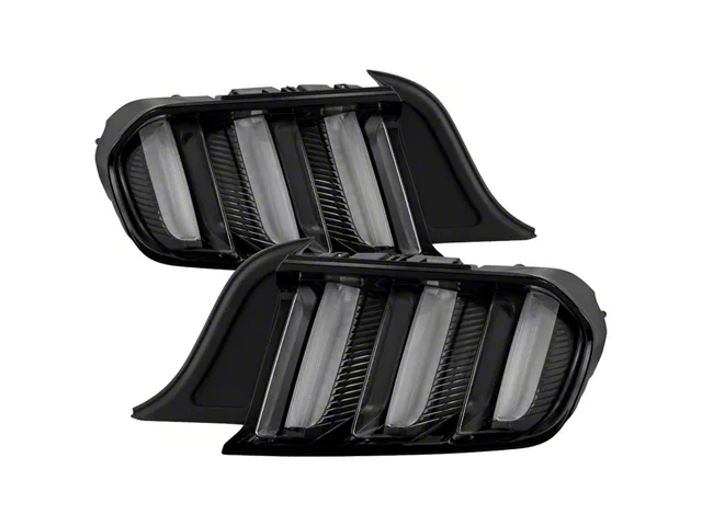 Sequential LED Tail Lights; Black Housing; Clear Lens (15-23 Mustang)