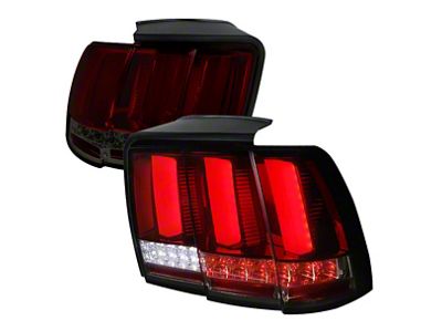 Sequential LED Tail Lights; Chrome Housing; Red Smoked Lens (99-04 Mustang, Excluding 99-01 Cobra)