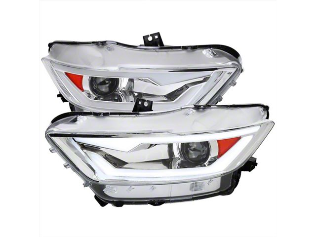 Sequential Projector Headlights; Chrome Housing; Clear Lens (15-17 Mustang; 18-23 Mustang GT350, GT500)