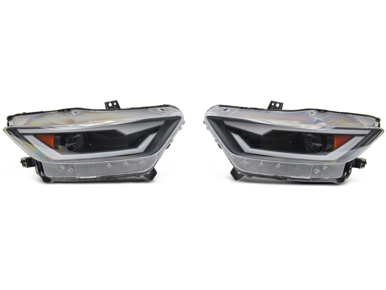 Autozensation Black LED Projector Headlights For Ford Mustang (2015-2022) LH+RH