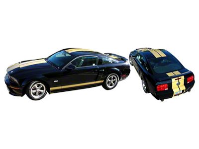 Shelby GT-H Style Lemans Racing Stripes; Satin Silver (05-09 Mustang)