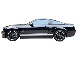 Shelby GT Style Rocker Panel Stripes; Satin Silver (05-09 Mustang)