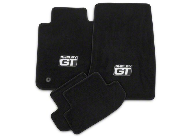 Lloyd Front and Rear Floor Mats with Shelby GT Logo; Black (15-23 Mustang)