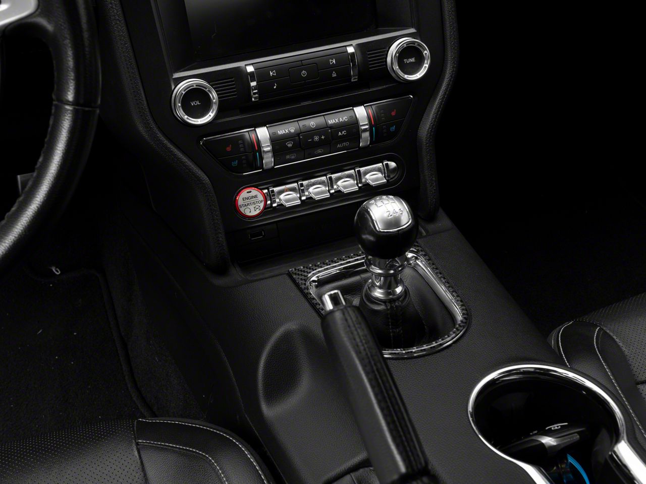 ★PHER★ MET classic trimming fur mustang Mustang Shifter Accent Trim; Domed Carbon Fiber (15-23