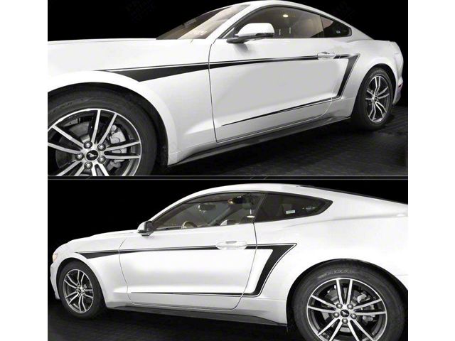 Side Accent Stripes; Gloss Black (18-23 Mustang)