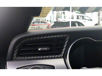 Side Air Vent Accent Trim; Raw Carbon Fiber (15-23 Mustang)