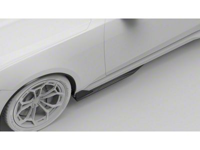 NYTOP Side Skirt Extension; Matte Carbon (24-25 Mustang)