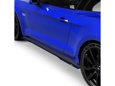 Side Skirt Splitters; Gloss Black Vinyl (15-17 Mustang GT, EcoBoost, V6)