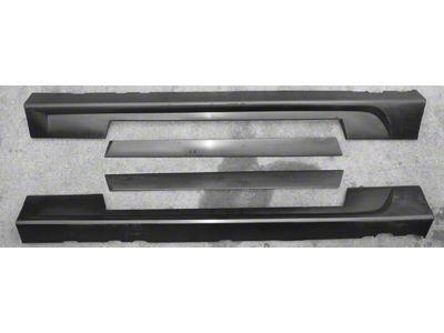 Street Scene Side Skirts with Door Fillers; Unpainted (05-09 Mustang)