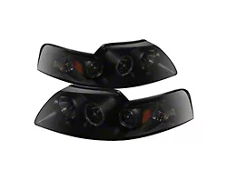 Signature Series LED Halo Projector Headlights; Black Housing; Smoked Lens (99-04 Mustang)