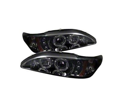 Signature Series LED Halo Projector Headlights; Chrome Housing; Smoked Lens (94-98 Mustang)