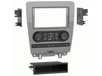 Single/Double-DIN Stereo Installation Kit; Charcoal (10-14 Mustang)