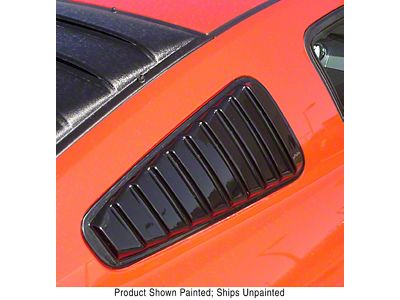 Small ABS Quarter Window Louvers; Unpainted (05-09 Mustang Coupe)