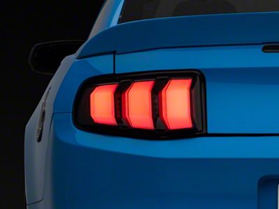 2018 Style Sequential LED Tail Lights; Gloss Black Housing; Smoked Lens (10-12 Mustang)