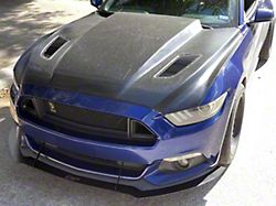 Solid Aluminum Front Air Splitter; Matte Black (15-17 Mustang w/o Performance Pack)