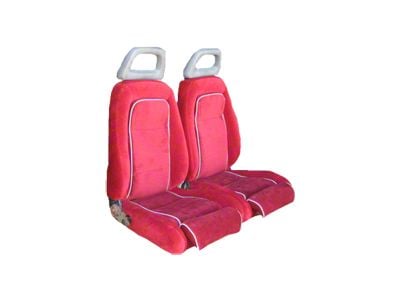 Sport Front Bucket and Solid Rear Bench Seat Upholstery Kit; Encore Velour Cloth with Welt (83-86 Mustang Hatchback)