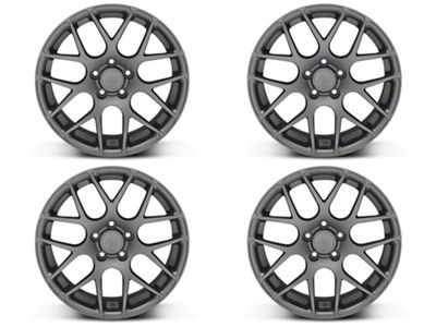 Staggered AMR Charcoal 4-Wheel Kit; 18x9/18x10; 30mm/45mm Offset (10-14 Mustang, Excluding 13-14 GT500)