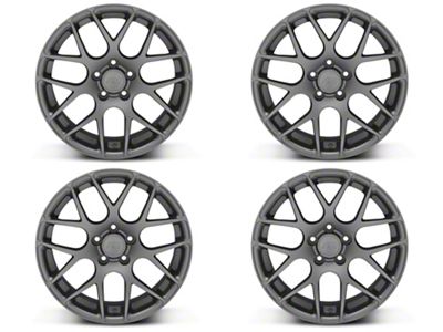 Staggered AMR Charcoal 4-Wheel Kit; 18x9/10 (10-14 Mustang, Excluding 13-14 GT500)