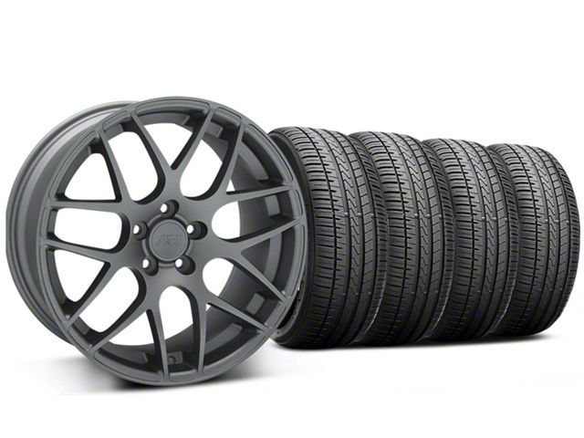 Staggered AMR Charcoal Wheel and Falken Azenis FK510 Performance Tire Kit; 20x8.5/10 (05-14 Mustang)