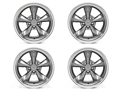 Staggered Bullitt Anthracite 4-Wheel Kit; 17x9/10.5 (99-04 Mustang)