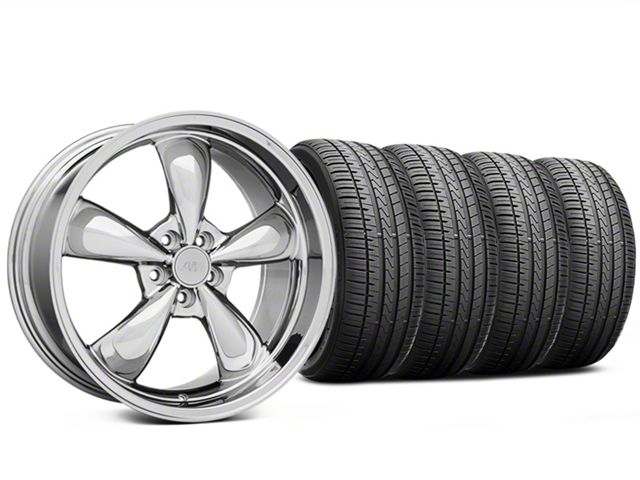 Staggered Bullitt Chrome Wheel and Falken Azenis FK510 Performance Tire Kit; 20x8.5/10 (05-10 Mustang GT; 05-14 Mustang V6)