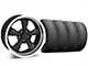 Staggered Bullitt Matte Black Wheel and Falken Azenis FK510 Performance Tire Kit; 18x9/10 (99-04 Mustang)