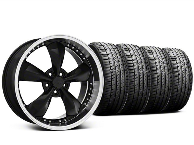 Staggered Bullitt Motorsport Black Wheel and Falken Azenis FK510 Performance Tire Kit; 20x8.5/10 (05-10 Mustang GT; 05-14 Mustang V6)