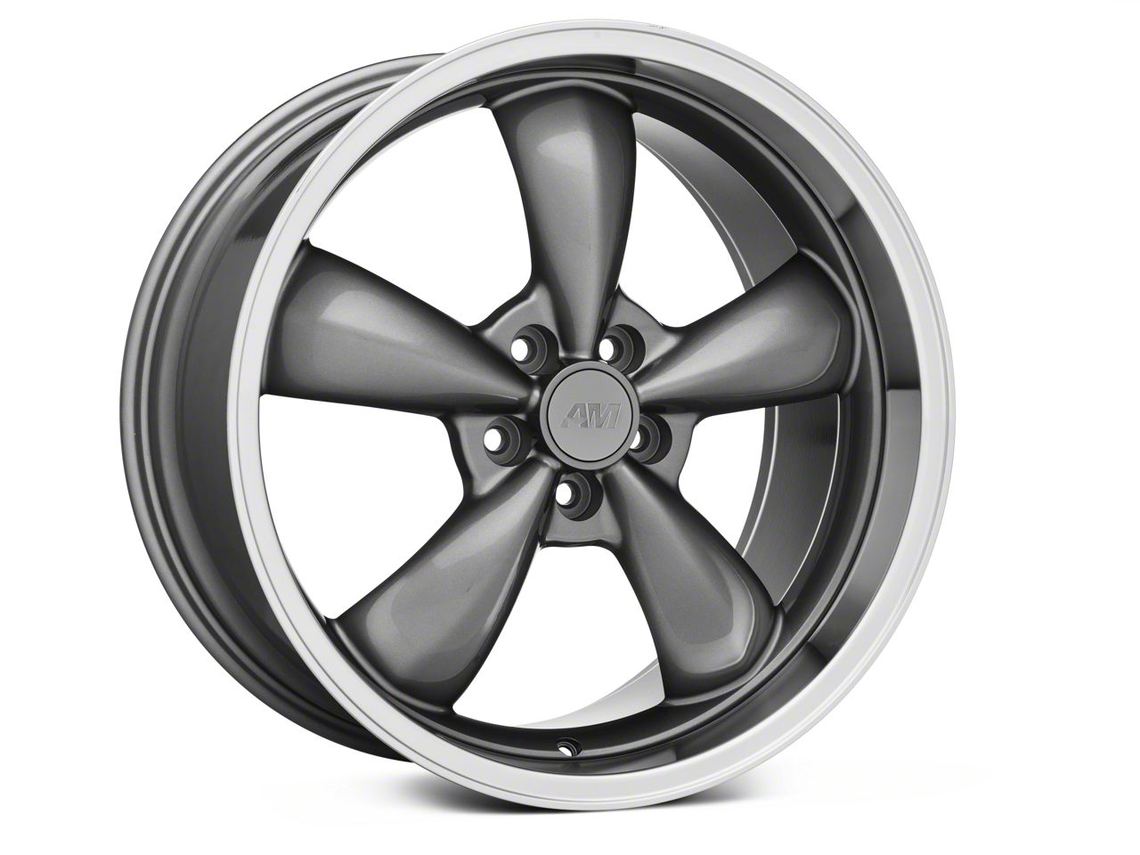 Mustang Staggered Deep Dish Bullitt Anthracite 4-Wheel Kit; 20x8.5