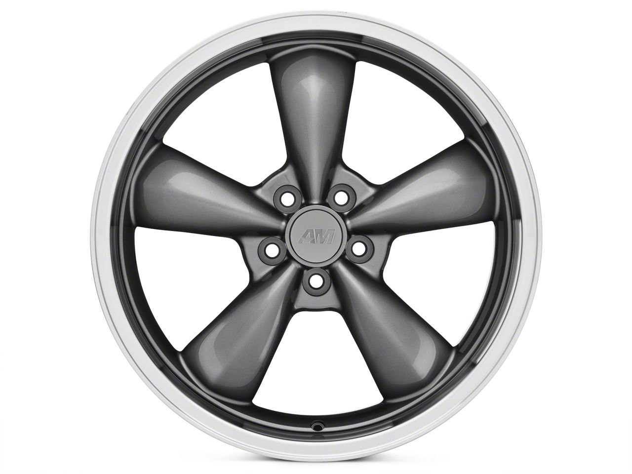 Mustang Staggered Deep Dish Bullitt Anthracite 4-Wheel Kit; 20x8.5