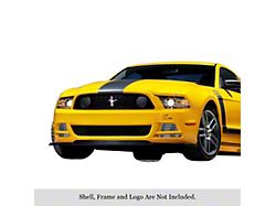 Stainless Steel Billet Fog Light Grille Overlay; Hairline Silver (13-14 Mustang GT)