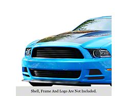 Stainless Steel Billet Fog Light Overlay Grilles; Black (13-14 Mustang GT)