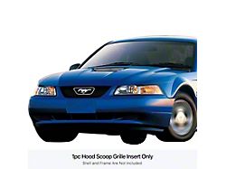 Stainless Steel Billet Hood Scoop Grille Overlay; Polished (99-04 Mustang V6)