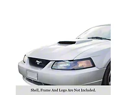 Stainless Steel Billet Hood Scoop Overlay Grille; Black (99-04 Mustang GT)