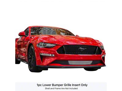 Stainless Steel Billet Lower Bumper Grille Overlay; Polished (18-23 Mustang GT)