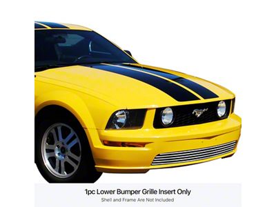 Stainless Steel Billet Lower Bumper Grille Overlay; Polished (05-09 Mustang GT w/o California Special Package)