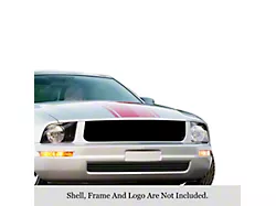 Stainless Steel Billet Lower Overlay Grille; Black (05-09 Mustang V6)