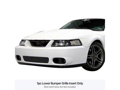 Stainless Steel Billet Lower Overlay Grille; Black (03-04 Mustang Cobra)