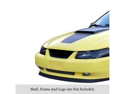 Stainless Steel Billet Lower Overlay Grille; Black (99-04 Mustang)