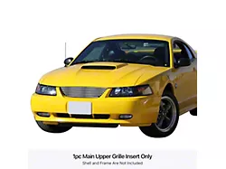 Stainless Steel Billet Upper Grille with Logo Cutout; Polished (94-98 Mustang)