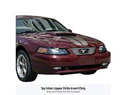 Stainless Steel Billet Upper Grille Overlay with Emblem Hole; Polished (99-04 Mustang, Excluding Cobra)