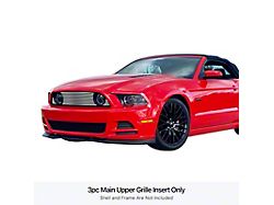 Stainless Steel Billet Upper Grille Overlay; Polished (13-14 Mustang GT)