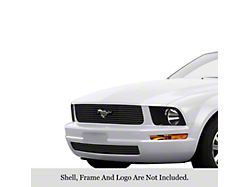 Stainless Steel Billet Upper and Lower Overlay Grilles; Black (05-09 Mustang V6)