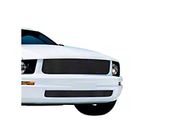 Stainless Steel Billet Upper and Lower Overlay Grilles; Black (05-09 Mustang V6 w/o Pony Package)