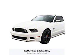 Stainless Steel Billet Upper Overlay Grille; Black (13-14 Mustang GT)