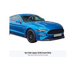 Stainless Steel Billet Upper Overlay Grille; Black (18-23 Mustang GT)