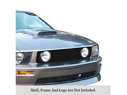 Stainless Steel Billet Upper Overlay Grille; Black (05-09 Mustang GT)