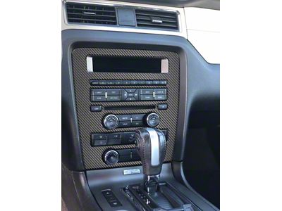 Standard Radio Display Accent Trim; Domed Carbon Fiber (10-14 Mustang)