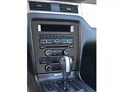 Standard Radio Display Accent Trim; Domed Carbon Fiber (10-14 Mustang)
